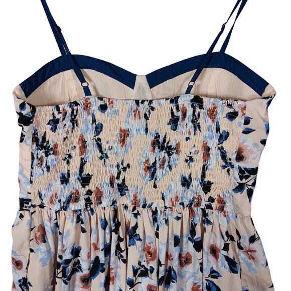 Band of Gypsies Floral Mini Dress - Cream and Blue - Picture 8 of 12